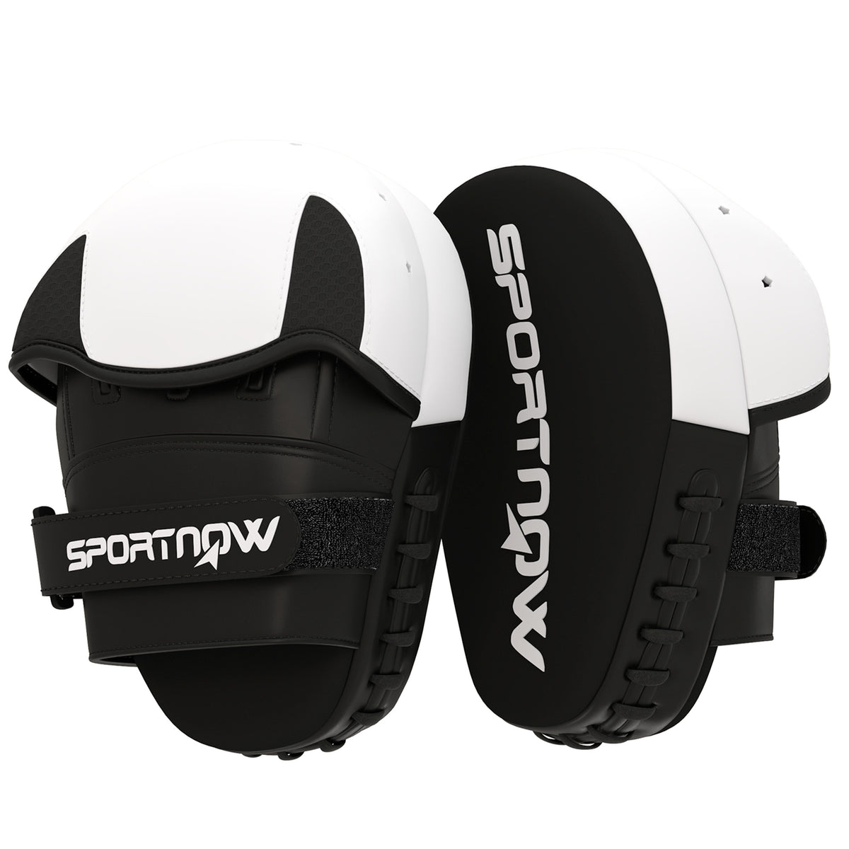 SPORTNOW Boxschlagpolster Boxhandschuhe mit Fingerschutz für Muay Thai Kickboxen Kampfkünste MMA 24 x 19 x 4 cm weiß