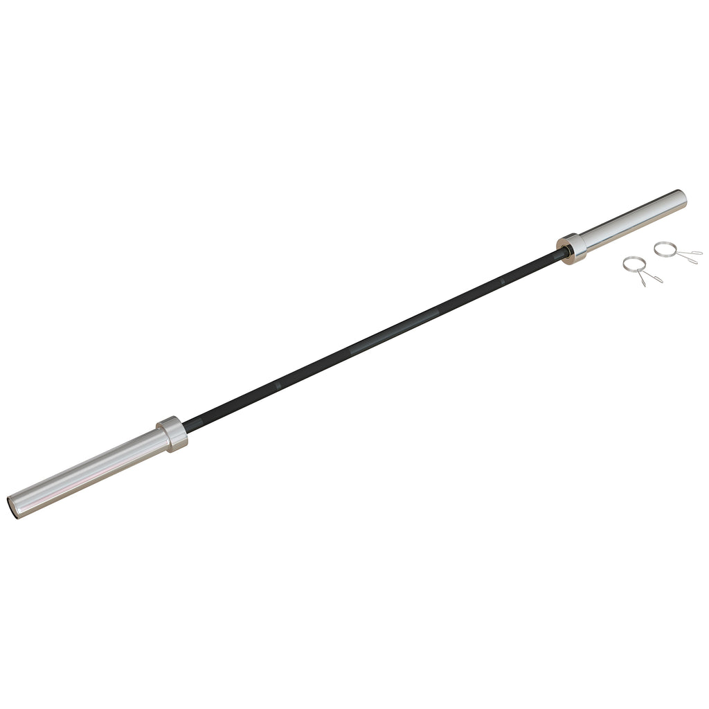 SPORTNOW Langhantelstange aus Stahl 180 cm Ø50 mm mit 2 Klemmen Belastbarkeit 200 kg Langhantelstange für Hantelscheiben Ø5 cm Fitness