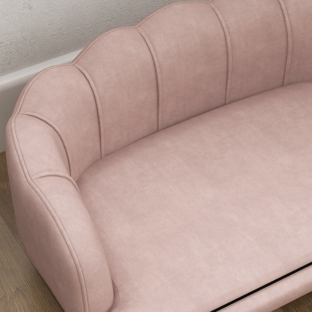 PawHut Haustiersofa für mittelgroße und große Hunde bis 25 kg, robustes Holz, gepolstert, Rosa