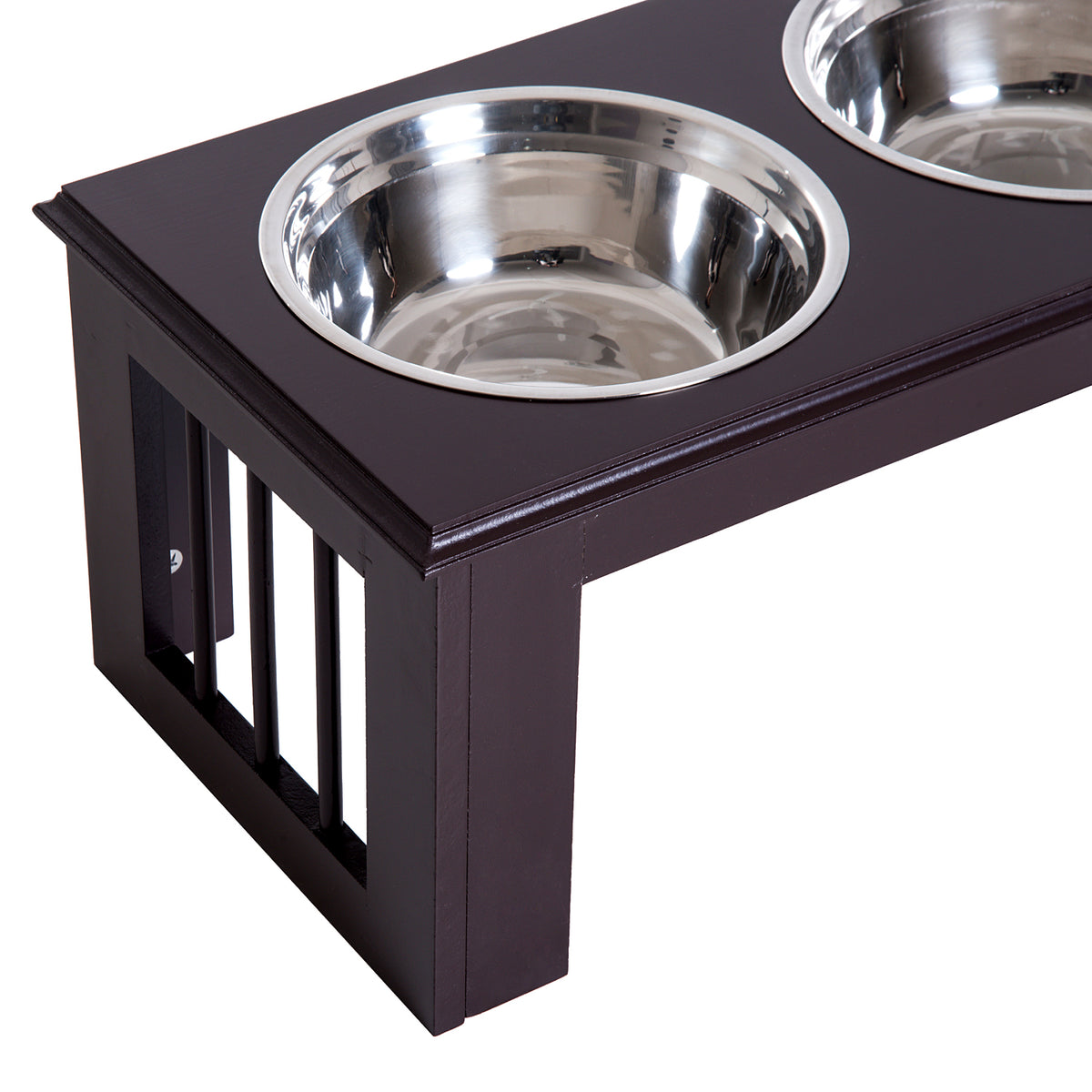 PawHut Hunde-Futterstation, rutschfest, 58,4 x 30,5 x 25,4cm, Grau, 2L pro Napf