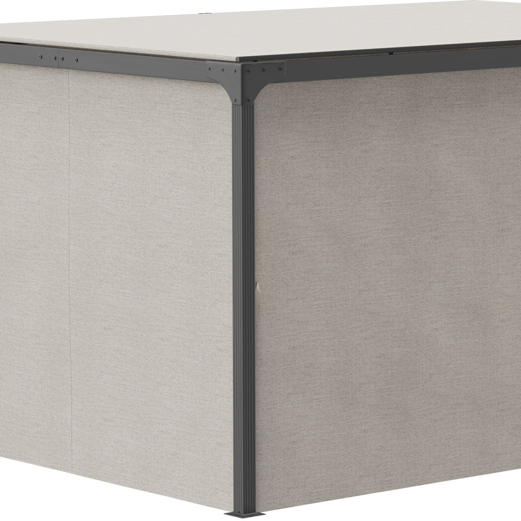 Outsunny Pavillon, ausziehbares Dach, Aluminium & Stahl, 295x295x220cm, Beige.