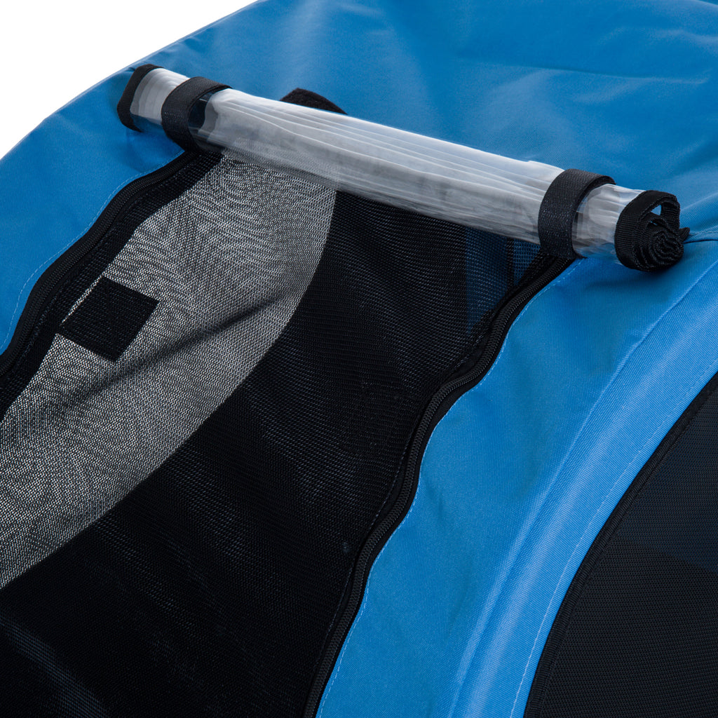 PawHut Fahrradanhänger bis 20kg Universalkupplung Sicherheitsanker Reflektor Stahl Blau+Schwarz