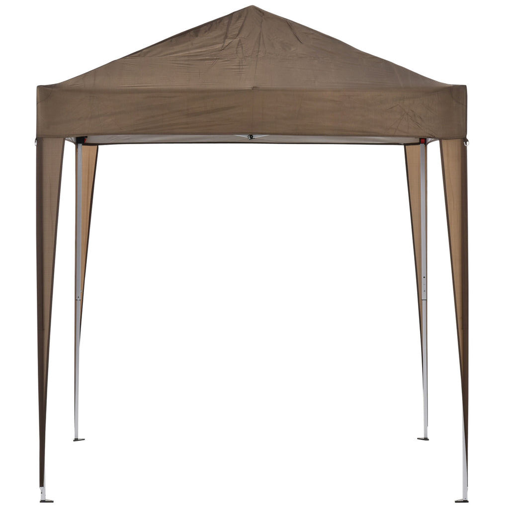 Outsunny Faltpavillon, Bierzelt, 4 abnehmbare Seitenwände, 2 Fenster, Metallrahmen, 2 x 2m, Braun