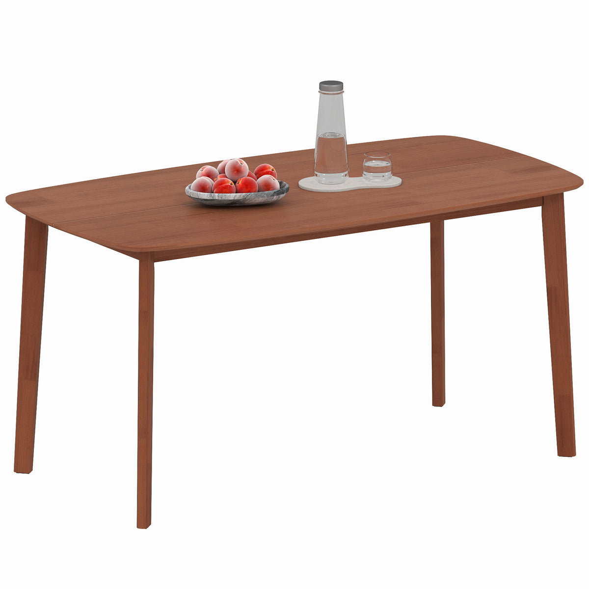 HOMCOM Esstisch, Landhausstil, lackierte Oberfläche, Holz, 150 x 80 cm, Braun