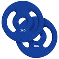 SPORTNOW 2er-Pack 3 kg Hantelscheiben für 2,5 cm Stangen mit einfachen Griffen aus Metall, Blau