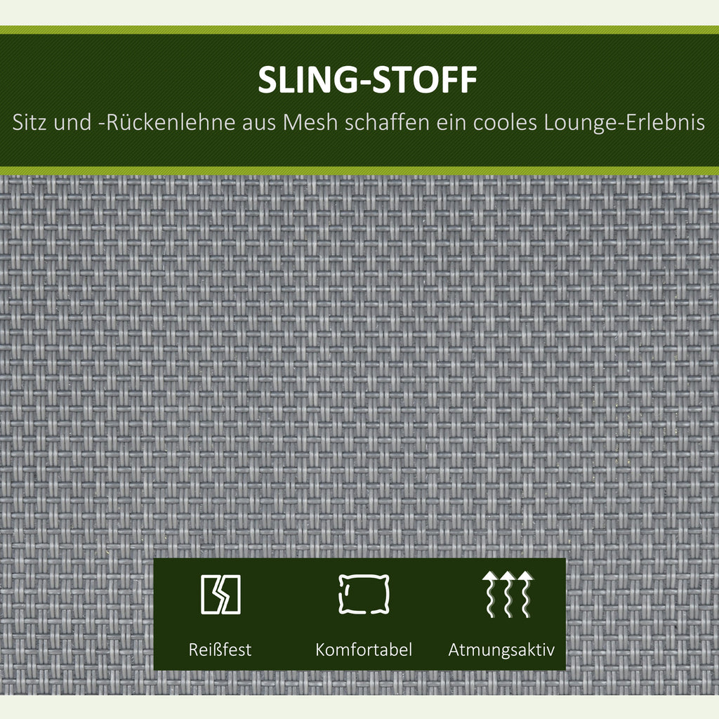 Outsunny Hollywoodschaukel, für 3 Personen, verstellbares Sonnendach, bis 240 kg, dunkelgrau, 195 x 118 x 170 cm