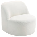 HOMCOM Wohnzimmerstuhl mit ergonomischer Rückenlehne aus Sherpa-Fleece und Schaumstoff, 73x82x71 cm, Cremeweiß