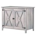 Outsunny Gartenschrank, Holzschrank für Gartengeräte, Outdoor-Schrank für Terrasse, mit Doppeltüren, Scheunendesign, Hellgrau