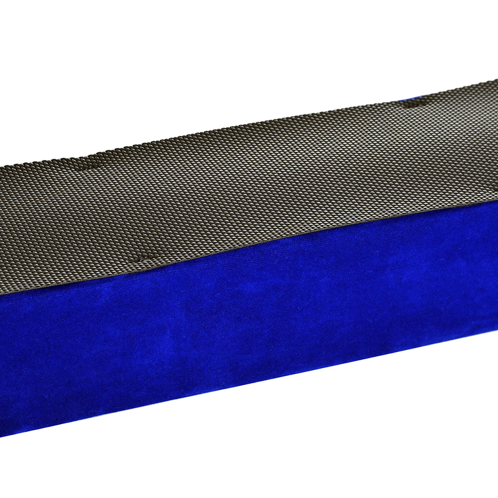 HOMCOM Faltbarer Schwebebalken, rutschfest, Wildlederbezug, robustes Holz, 210 x 10 x 6,5 cm, Blau