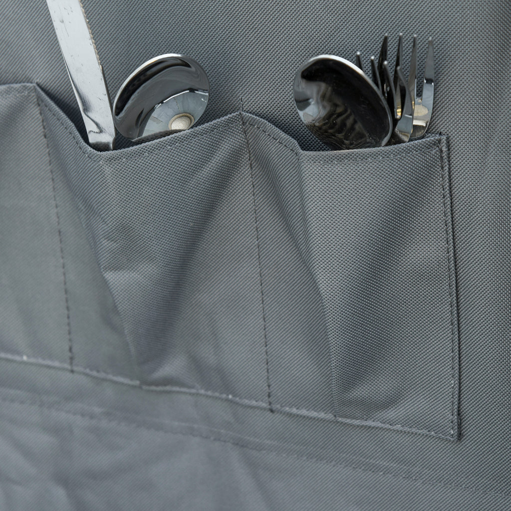Outsunny Campingschrank faltbar Küchenbox tragbar mit Arbeitsplatte Tragetasche 3 Ablagen 600D Oxford Stoff Grau 60 x 50 x 104,5 cm