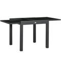 Outsunny Gartentisch Outdoor-Klapptisch Erweiterbarer Klapptisch, wetterbeständig, 160 cm × 80 cm × 75 cm, Schwarz
