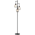 HOMCOM Stehleuchte im Industrie-Design mit 3 Lampenschirmen 30 cm x 30 cm x 170,5 cm Stahl