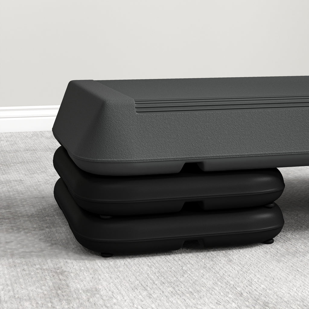 SPORTNOW Stepper Aerobic Fitness Höhenverstellbar 3 Ebenen 10/15/20 cm rutschfeste Oberfläche Kunststoff, Grau