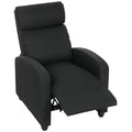 HOMCOM Relaxsessel, verstellbar 135°, ausziehbare Fußstütze, gepolsterte Lehnen, Leinen-Polyester, Schwarz