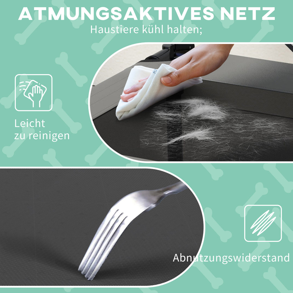 PawHut Hundebett mit Dach, atmungsaktiv, wasserabweisend, bis 20 kg, 76 x 61 x 69,5 cm, Hellgrau
