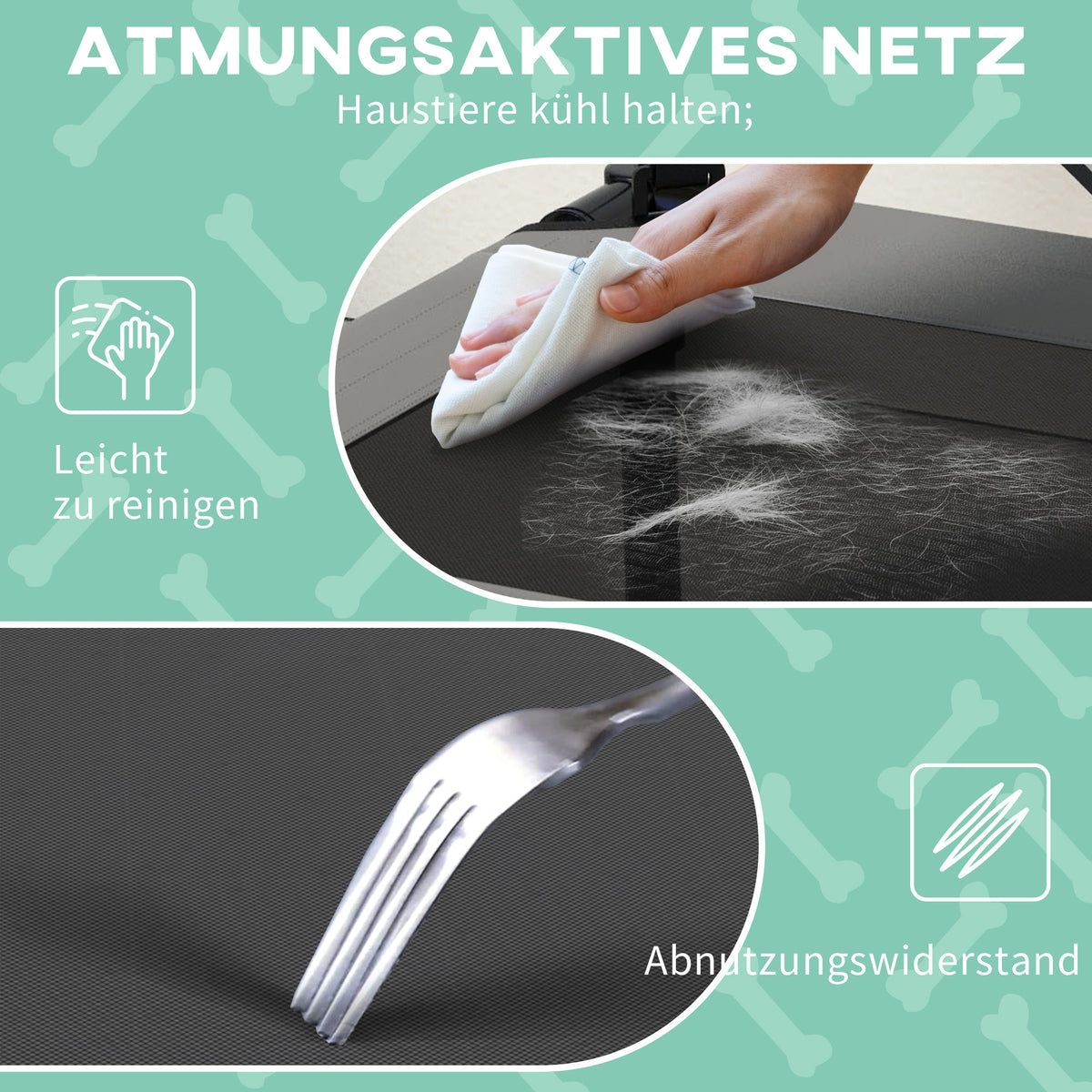 PawHut Hundebett mit Dach, atmungsaktiv, wasserabweisend, bis 20 kg, 76 x 61 x 69,5 cm, Hellgrau