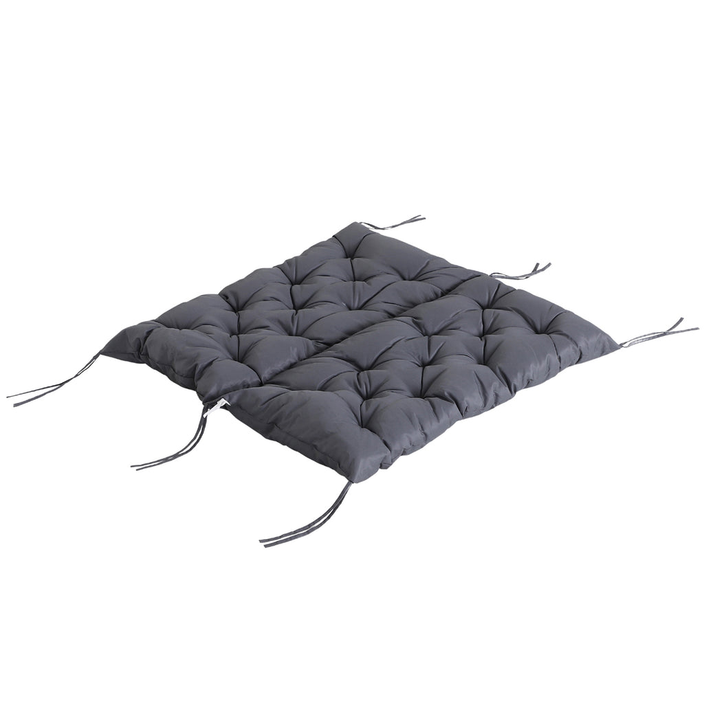 Outsunny 2 Sitzer Bankauflage 100 x 98 x 8 cm Sitzkissen mit Bändern Rückenkissen für Indoor/Outdoor Polster Auflage für Sitzbank Gartenbank Gartenmöbel Hollywoodschaukeln Dunkelgrau