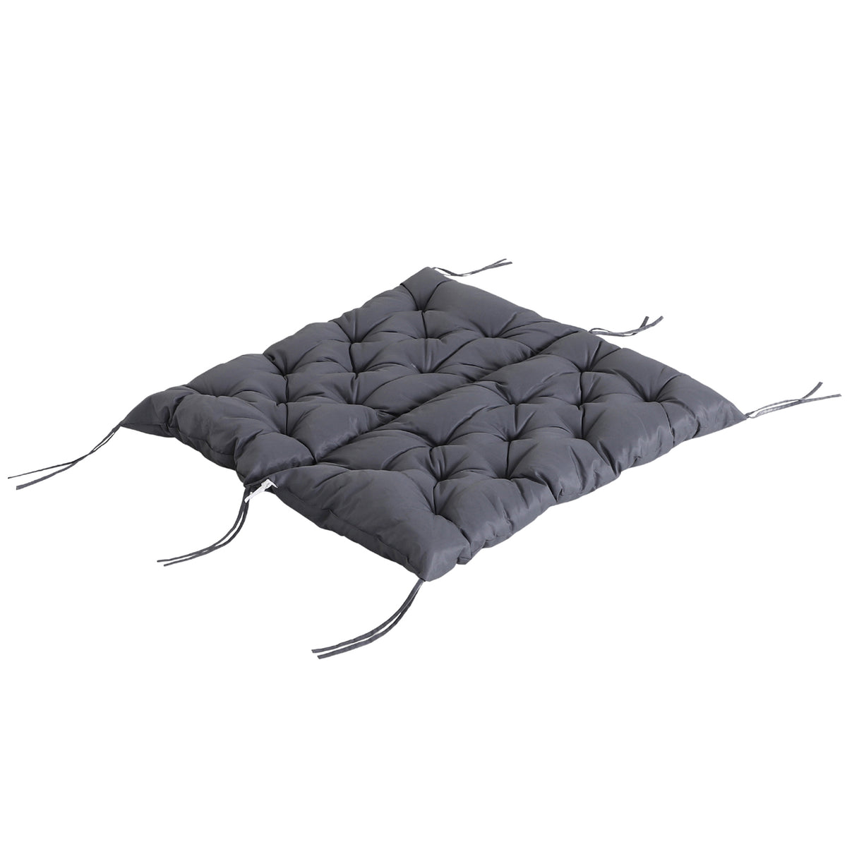 Outsunny 2 Sitzer Bankauflage 100 x 98 x 8 cm Sitzkissen mit Bändern Rückenkissen für Indoor/Outdoor Polster Auflage für Sitzbank Gartenbank Gartenmöbel Hollywoodschaukeln Dunkelgrau