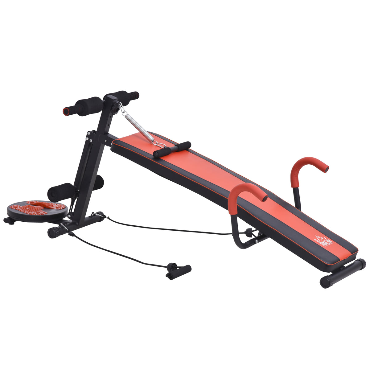 HOMCOM Sit Up Bank klappbar multifunktion Hantelbank mit Widerstand, Trainingsbank für Ganzkörpertraining Flachbank Schrägbank Bauchtrainer für Zuhause Fitnessstudio Fitnessbank bis zu 120 kg