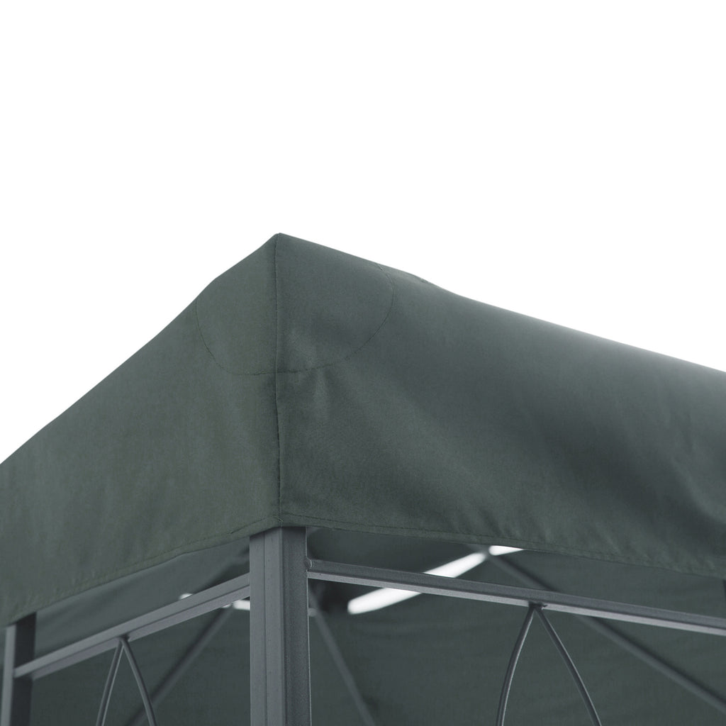 Outsunny Ersatzdach für Metallpavillon 3x4m wasserabweisend Pavillondach mit Doppeldach, Ersatzbezug für Gartenpavillon Partyzelt Gartenzelt Polyester Kohlegrau