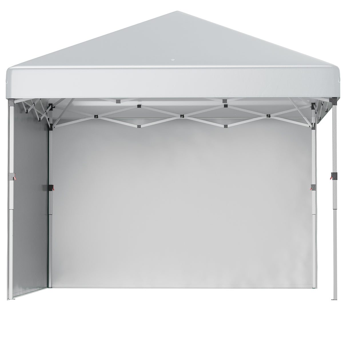 Outsunny Faltpavillon, zwei Seitenwände, Tragetasche, Stahlrahmen, hellgrau, 3 x 3 x 2,7 m