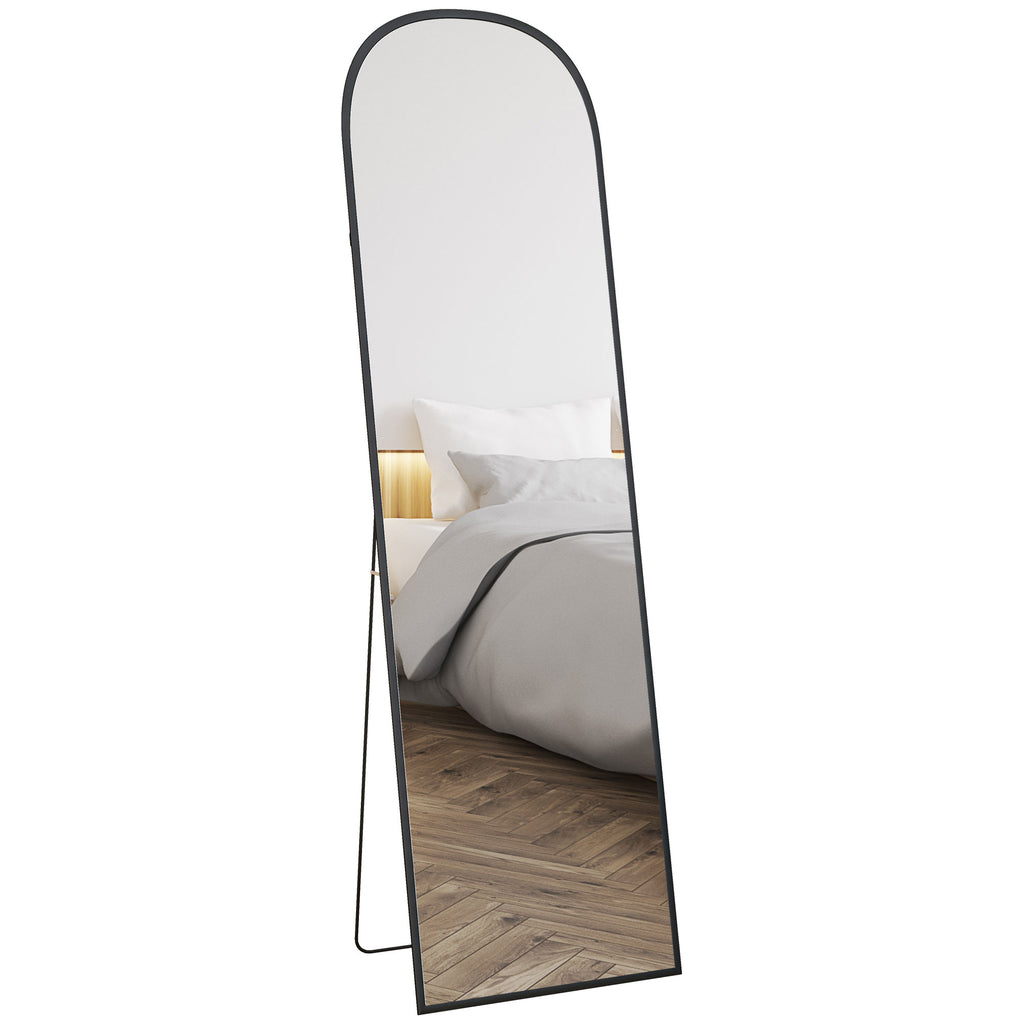 HOMCOM Standspiegel, Ganzkörperspiegel, modernes Design, 50 cm x 1,5 cm x 161,5 cm, Schwarz