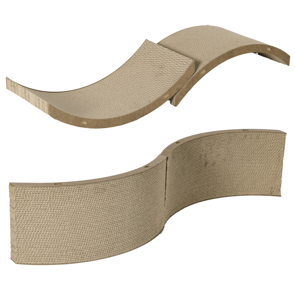 PawHut Kratzbrett-Set für Katzenlaufrad, belastbar bis 5kg, 55x25,5x3cm, Braun
